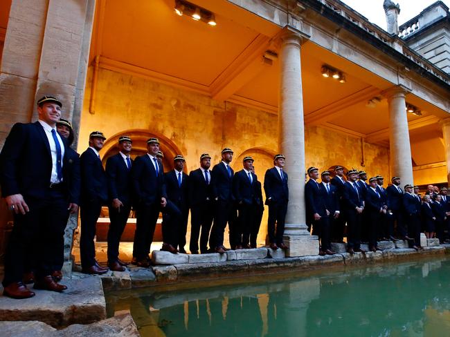 The Wallabies visit the Roman Baths in Bath.