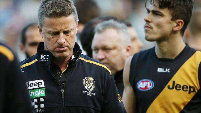 A frustrated Hardwick after a loss in 2016. Picture: Colleen Petch