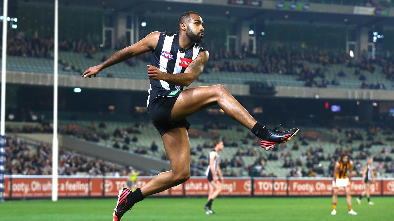 Heritier Lumumba while playing for Collingwood in 2014. Picture: Michael Klein