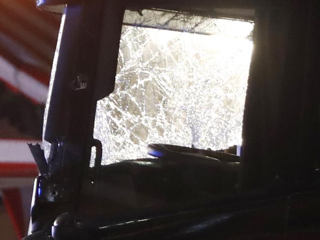 The driver's cabin is pictured of the truck that speeded into a Christmas market in Berlin. Picture: AFP