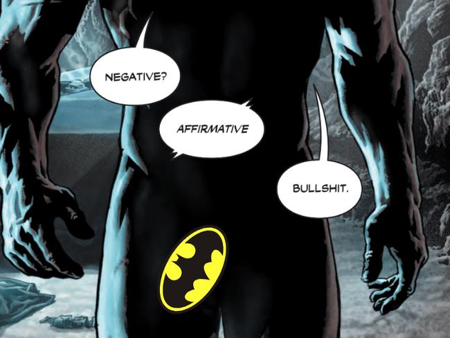 Batman's penis is revealed in new comic. Picture: DC Comics