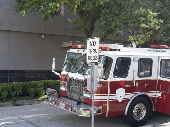 A fire truck is seen outside of the Chinese consulate after the United States ordered China to close its doors. Picture: AFP