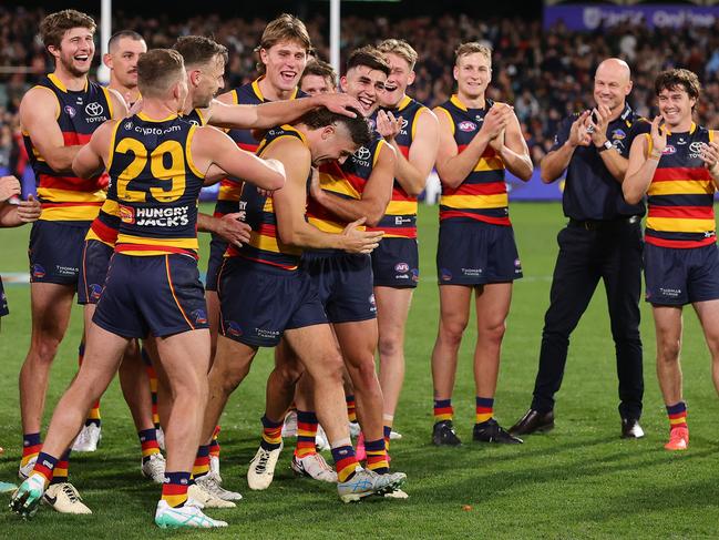 Jake Soligo won the Showdown medal. Picture: Sarah Reed/AFL Photos