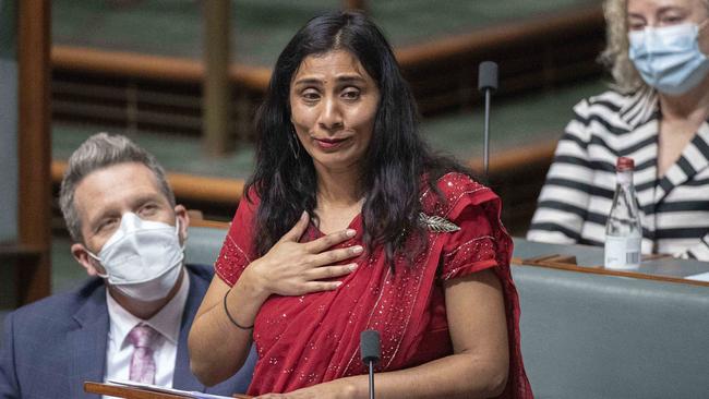 Labor MP for Swan Zaneta Mascarenhas during her maiden speech in the House of Representatives on the opening of the 47th parliament. Picture: NCA NewsWire / Gary Ramage