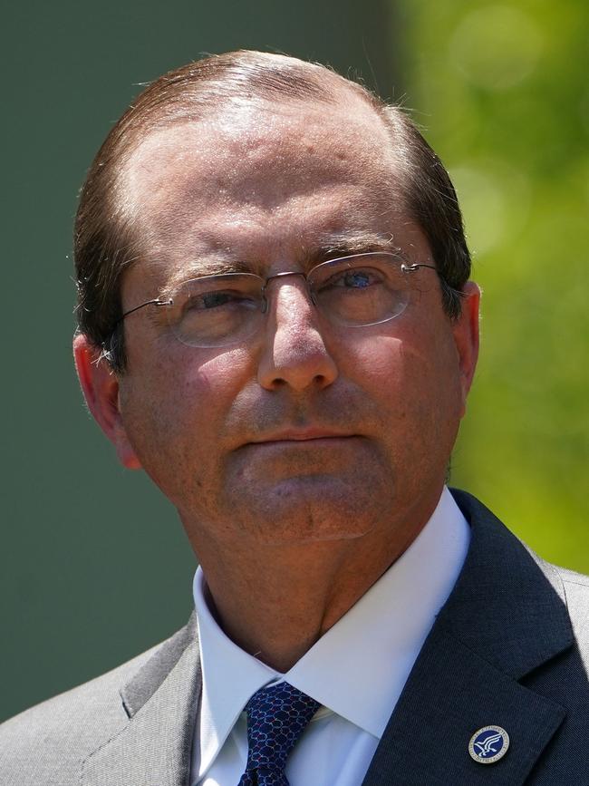 Then US health secretary Alex Azar. Picture: AFP