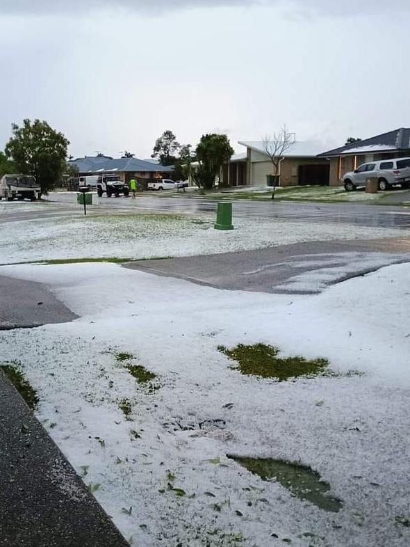 Morayfield in Queensland got hit by heavy rain and hail Wednesday night Picture: Facebook