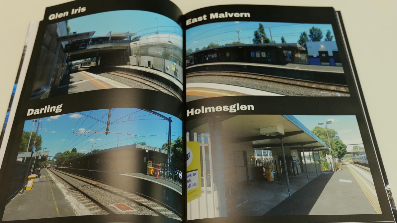 Caspar’s 168-page photo book has a shot of all 222 train stations on Melbourne’s rail network.