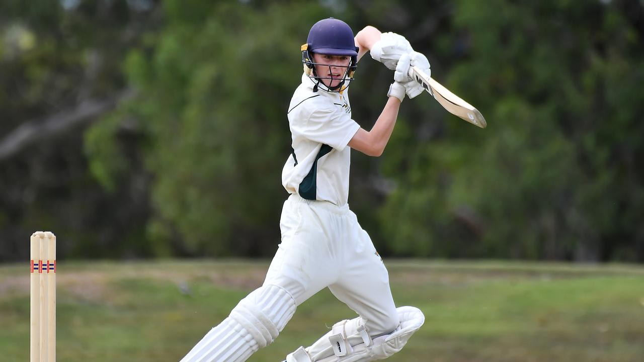 Villanova College batsman Zac Joyce AIC First XI cricket between Villanova College and St Edmund's College Saturday February 25, 2022. Picture, John Gass