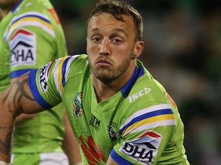 NRL - Raiders Josh Hodgson . Canberra Raiders vs Melbourne Storm at GIO Stadium in Canberra. Picture Kym Smith