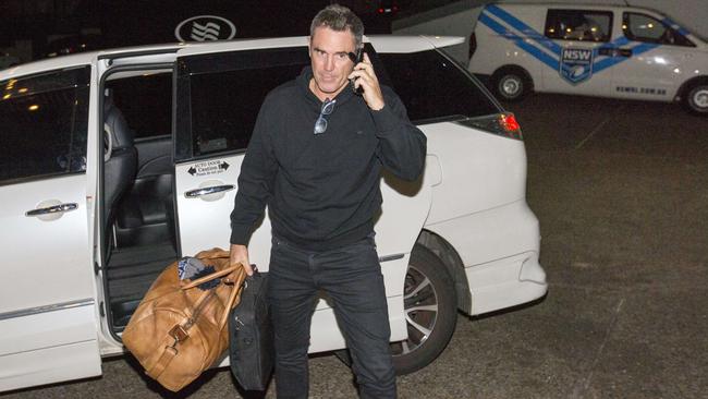 Blues coach Brad Fittler arriving at the Crown Plaza Coogee on Sunday. Picture: Damian Shaw