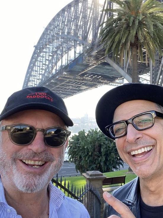 Jurassic Park co-stars Sam Neill and Jeff Goldblum in Sydney. Picture: Instagram