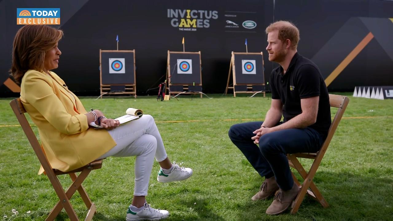 Prince Harry is interviewed by Today host Hoda Kotb. Picture: supplied