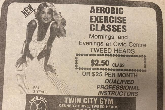 Aerobics classes werAdvertising, Gold Coast Bulletin, July 1985