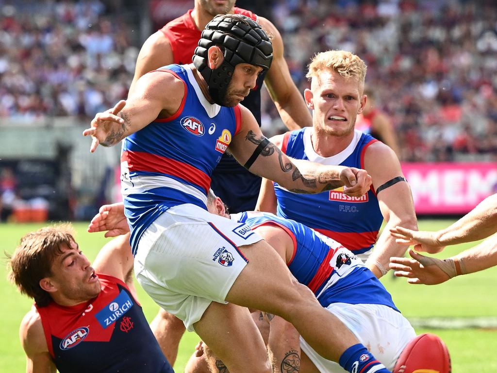 Caleb Daniel had an impact after coming onto the ground on Sunday. He was named as substitute, a decision which baffled many Bulldogs fans. Picture: Quinn Rooney/Getty Images.