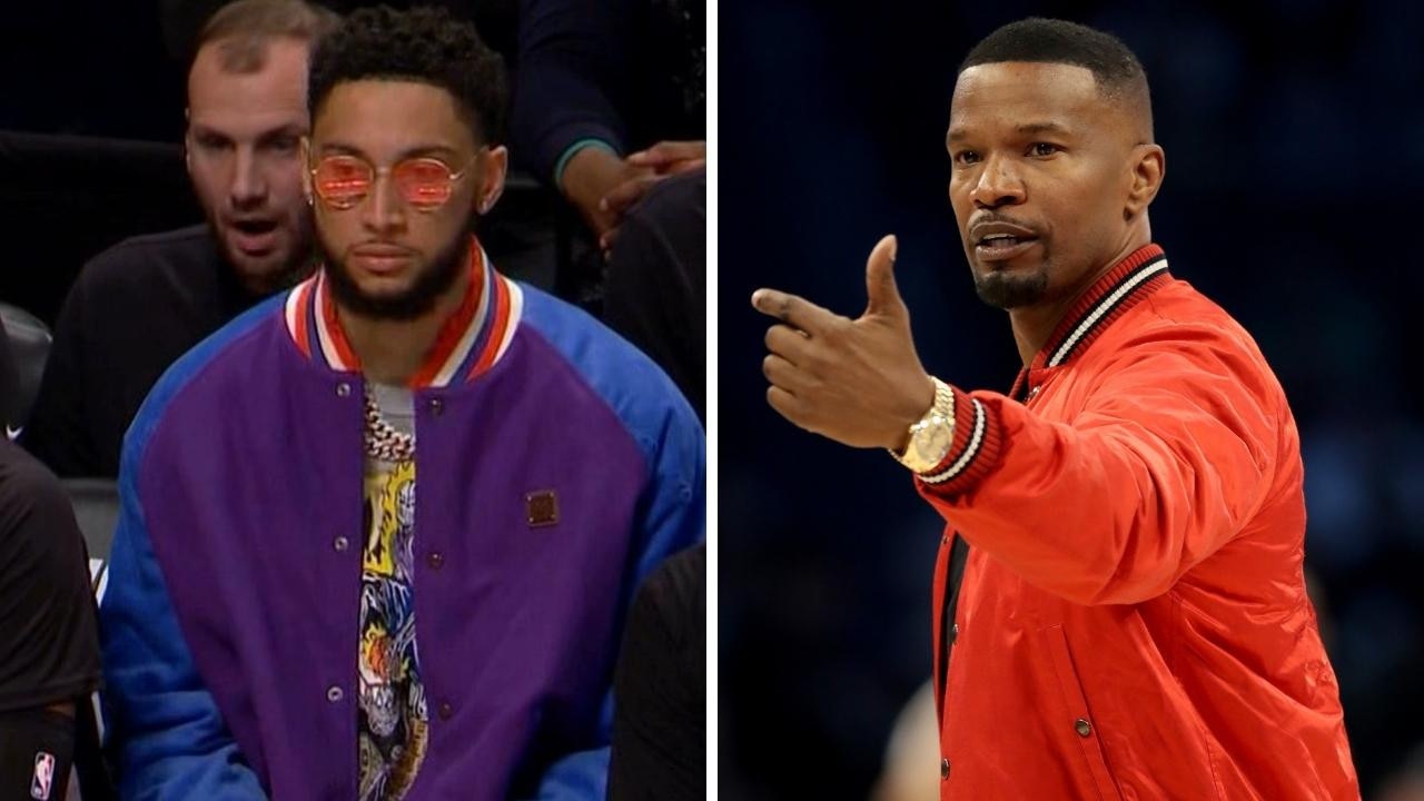 Ben Simmons and Jamie Foxx. Photo: Kayo, ESPN, Getty.