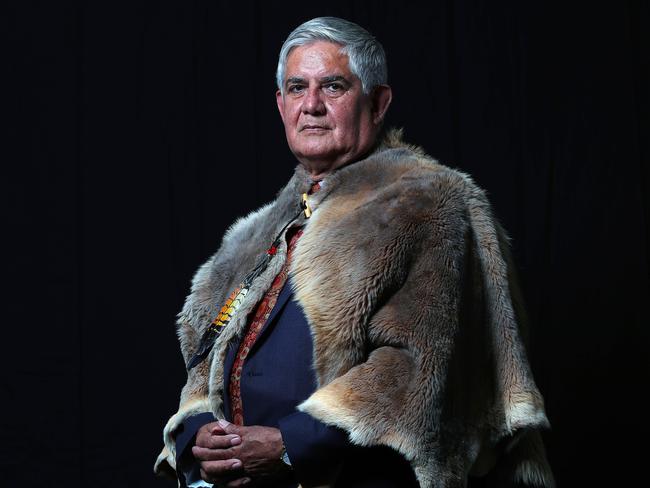 ***Exclusive The Australian**Ken Wyatt was sworn in by the Governor General, Sir Peter Cosgrove at Government House in Canberra, as Australia's minister for indigenous Australians, the first Aboriginal person ever to hold the role.He was wearing his traditional "Booka"- 4 Kangaroo skins, adorned with feathers of a red-tailed black cockatoo - a symbol of Aboriginal leadership.Picture Gary Ramage