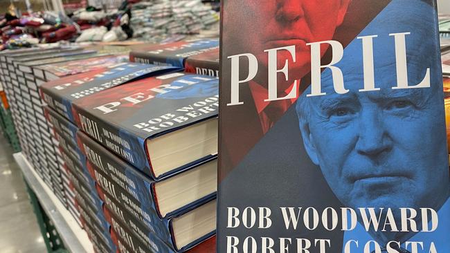 The book Peril by authors Bob Woodward and Roberta Costa is seen for sale in a bookstore on September 21 in Los Angeles, California. PIcture: AFP