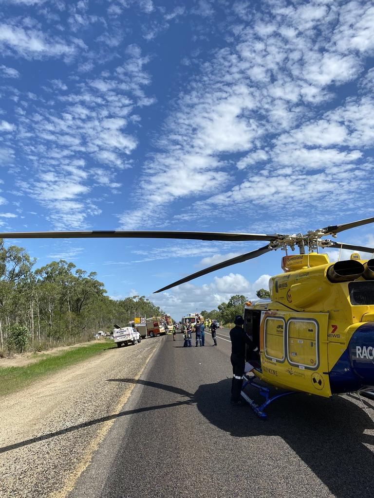 RACQ CQ Rescue was tasked to a two-vehicle crash on the Bruce Highway near Proserpine on Tuesday, December 27, 2022. Picture: RACQ CQ Rescue