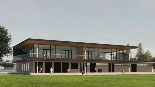 An artist impression of the $6.25m two-storey Grange Recreation Reserve clubroom. Picture: Charles Sturt Council.