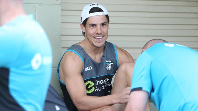 Former Port Adelaide forward Angus Monfries starred in Lake Boga’s first win. Picture: Stephen Laffer.