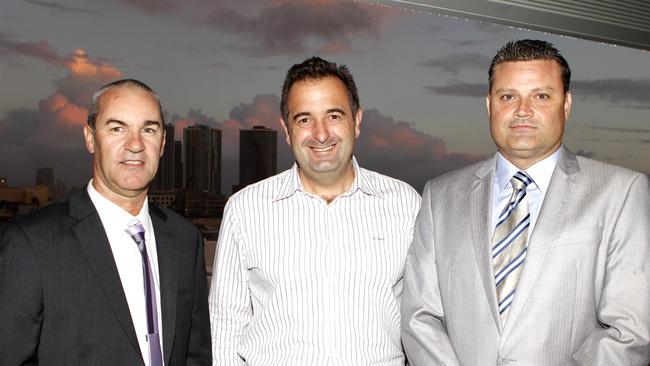 Michael Willems (right) with Danny Andrews and Julian Sutherland at the grand opening cocktail party for Metro88 at Southport.