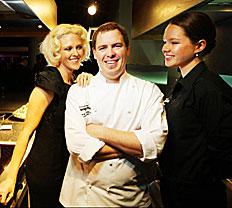 Restaurateur Danielle Gjestland, chef Matthew Dempsey and waiter Alice Heath, winners from last night's Appetite for Excellence Awards. Pic: Sam Mooy