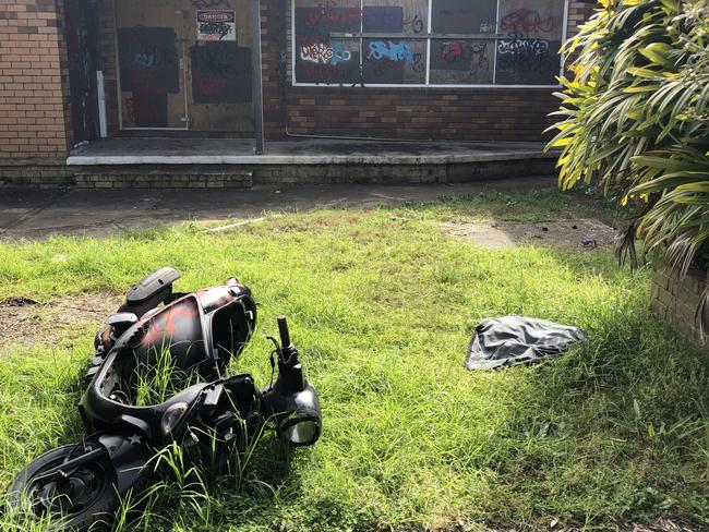 The abandoned North Manly Bowling Club on Thursday. It has fallen into disrepair since it closed its doors in August 2018. Picture: Jim O'Rourke