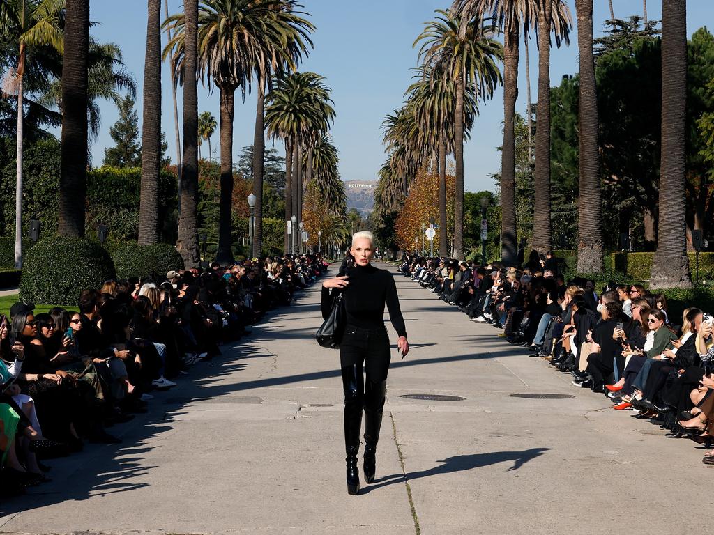 Brigitte Nielsen walks the runway for the Balenciaga Fall 2024 fashion show in Los Angeles. Picture: Taylor Hill/Getty Images