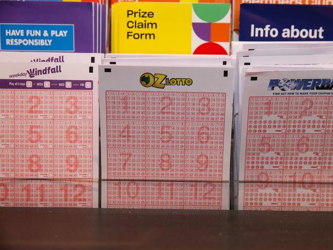 SYDNEY, AUSTRALIA : NewsWire Photos - JANUARY 28 2025;  Oz Lotto tickets at the News King shop in Bondi Junction. The Jackpot for Todays Oz Lotto draw has hit $70m, the biggest Oz Lotto offer in more than a year and is the fourth biggest jackpot offered by Oz Lotto in the gameÃs 31-year history. The Lott spokesperson Anna Hobdell said up to one in five Australian adults were expected to grab a ticket into the draw. Picture: NewsWire/ Gaye Gerard