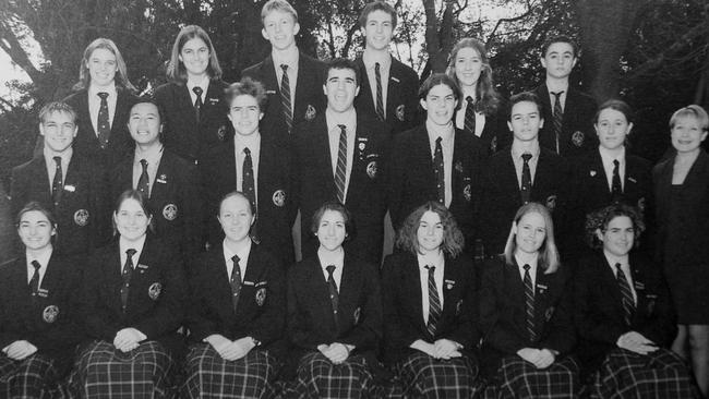 Mr Malinauskas (second row, fourth from left) in a photo from the Mercedes College Yearbook when he was in Year 12 in 1998.