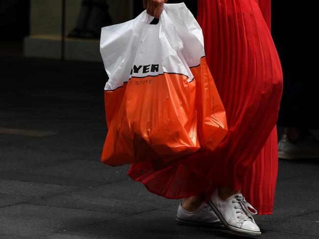 SYDNEY, AUSTRALIA - NCA NewsWire Photos NOVEMBER, 25, 2020: Retail shopping bags are seen in the CBD of Sydney. Retailers are expecting the discount bonanza of Back Friday and Christmas trading period sales to alleviate some of the heavy financial woes caused by the COVID-19 pandemic. Picture: NCA NewsWire/Bianca De Marchi