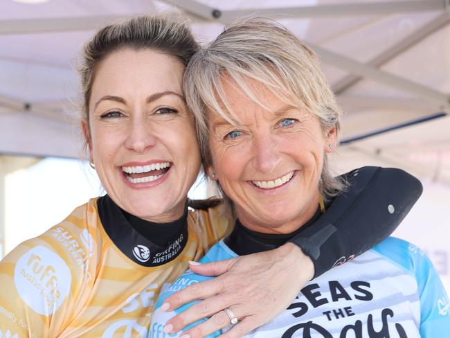 Liz Cantor and Layne Beachley at Seas The Day Womens Surf Festival at Kingscliff for Gold Coast at Large. Picture, Portia Large.