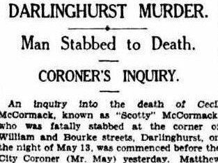 Newspaper coverage from 1931 of Scotty McCormack’s murder. Picture: Trove