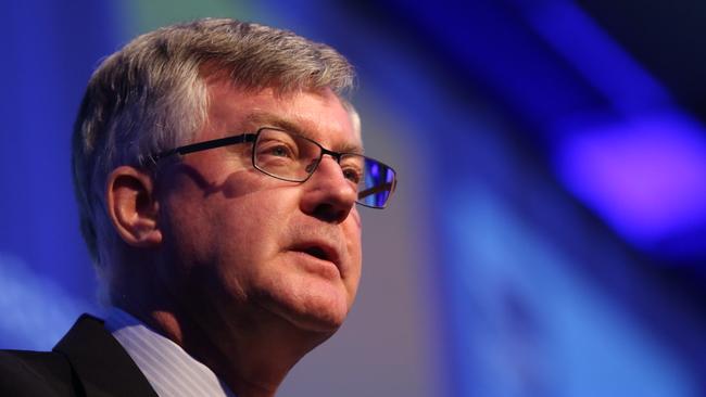 Former Treasury secretary Martin Parkinson speaking at the QUT Business Leaders Lunch about the challenges and opportunities for the Australian economy. Pic Jono Searle.