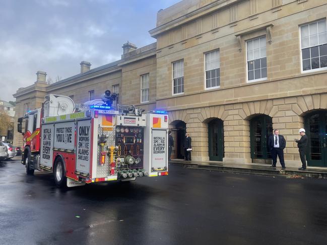 Tasmania's parliament has been evacuated on Tuesday morning. June 18, 2024. Picture: Genevieve Holding