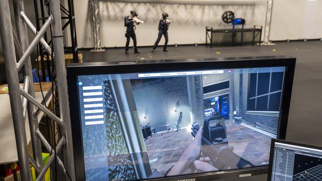 The VR training system at the Victoria Police Academy at Glen Waverley.