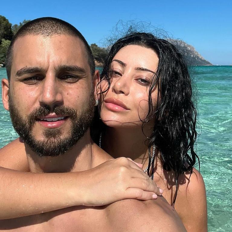 Martha Kalifatidis jetted home from Europe with her partner Michael Brunelli after contracting a mystery illness. Picture: Instagram/MarthaKalifatidis