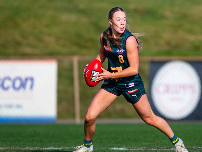 North Hobart and Tassie Devils young gun Sophie Strong was selected by Essendon in Monday's AFLW Draft. Picture: Linda Higginson/Solstice Digital