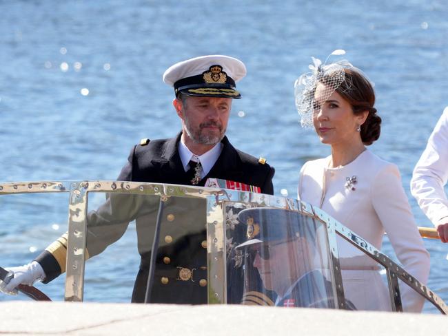 King Frederik and Queen Mary of Denmark arrive for an official state visit to Norway, in Oslo. Picture: AFP