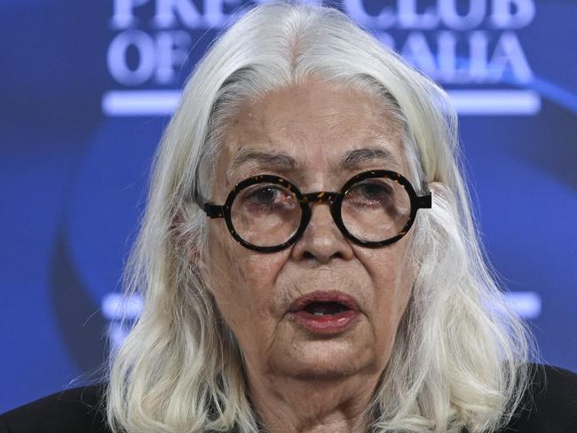 CANBERRA, AUSTRALIA, NewsWire Photos. SEPTEMBER 6, 2023: Distinguished Professor Marcia Langton, Anthropologist, Geographer & Academic addresses the the National Press Club of Australia in Canberra. Picture: NCA NewsWire / Martin Ollman