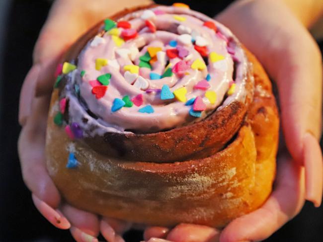 Oregano Bakery’s Mardi Gras-inspired scrolls. Picture: Jenifer Jagielski