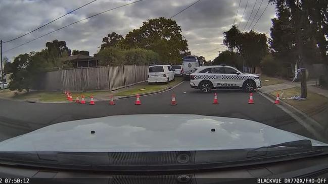 Licence Road was blocked off after an explosion early Thursday morning. Picture: Facebook