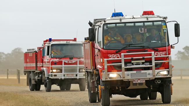 Fire crews have worked through the night to quell a bushfire in Rosedale. Picture: Mark Stewart