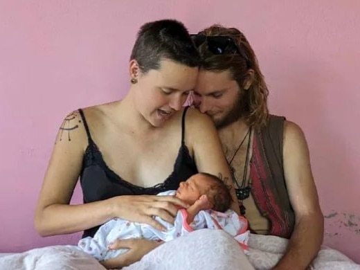 India Hodgkins, from Brisbane, was travelling through  a remote area of Nepal when she suddenly went into labour. Picture: Supplied