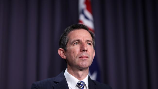 Finance Minister Simon Birmingham said the government did not see Omicron, nor the high case numbers and demand on rapid antigen tests, coming. Picture: NCA NewsWire / Gary Ramage