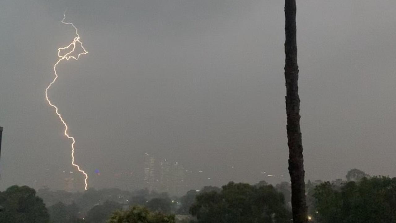 Lightning strikes over Sydney. Picture: Ben Pratt/Twitter