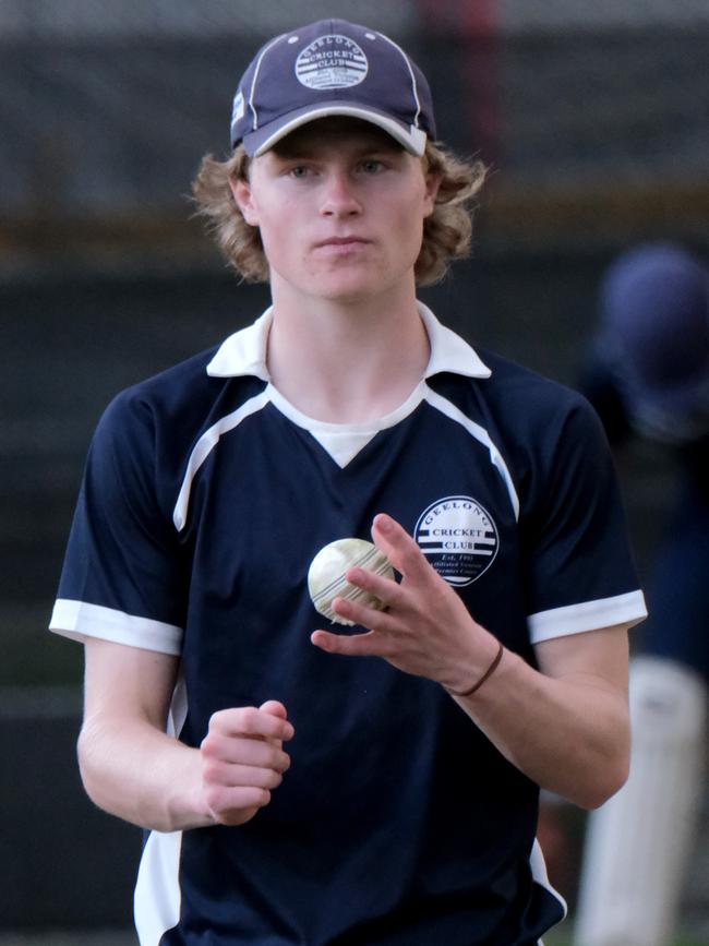 Oliver Peake also made his debut in the Super Slam for Geelong this season with a unbeaten 37. Picture: Mark Wilson