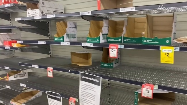 Supermarket shelves stripped bare as coronavirus panic sets in