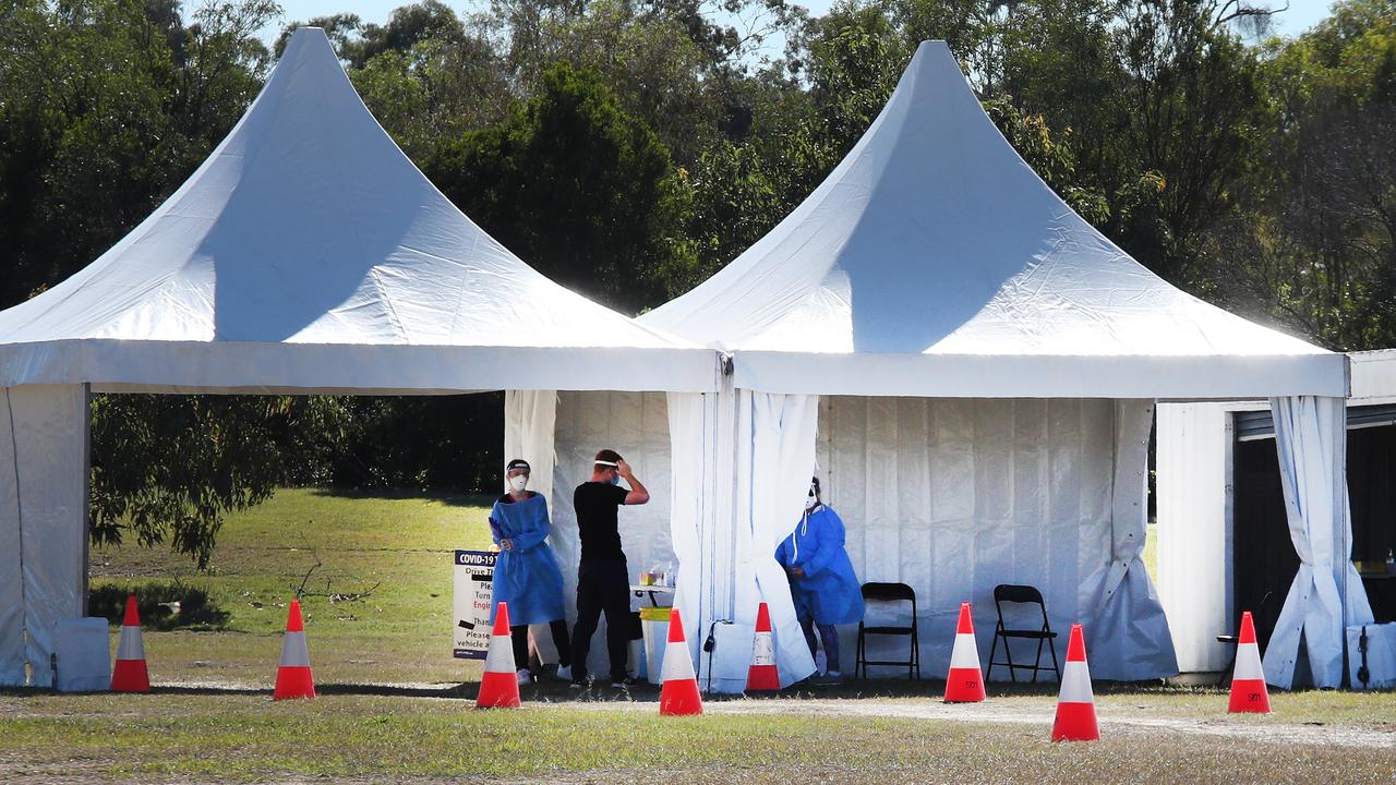 Staff waiting for someone to show up. Picture: Glenn Hampson.