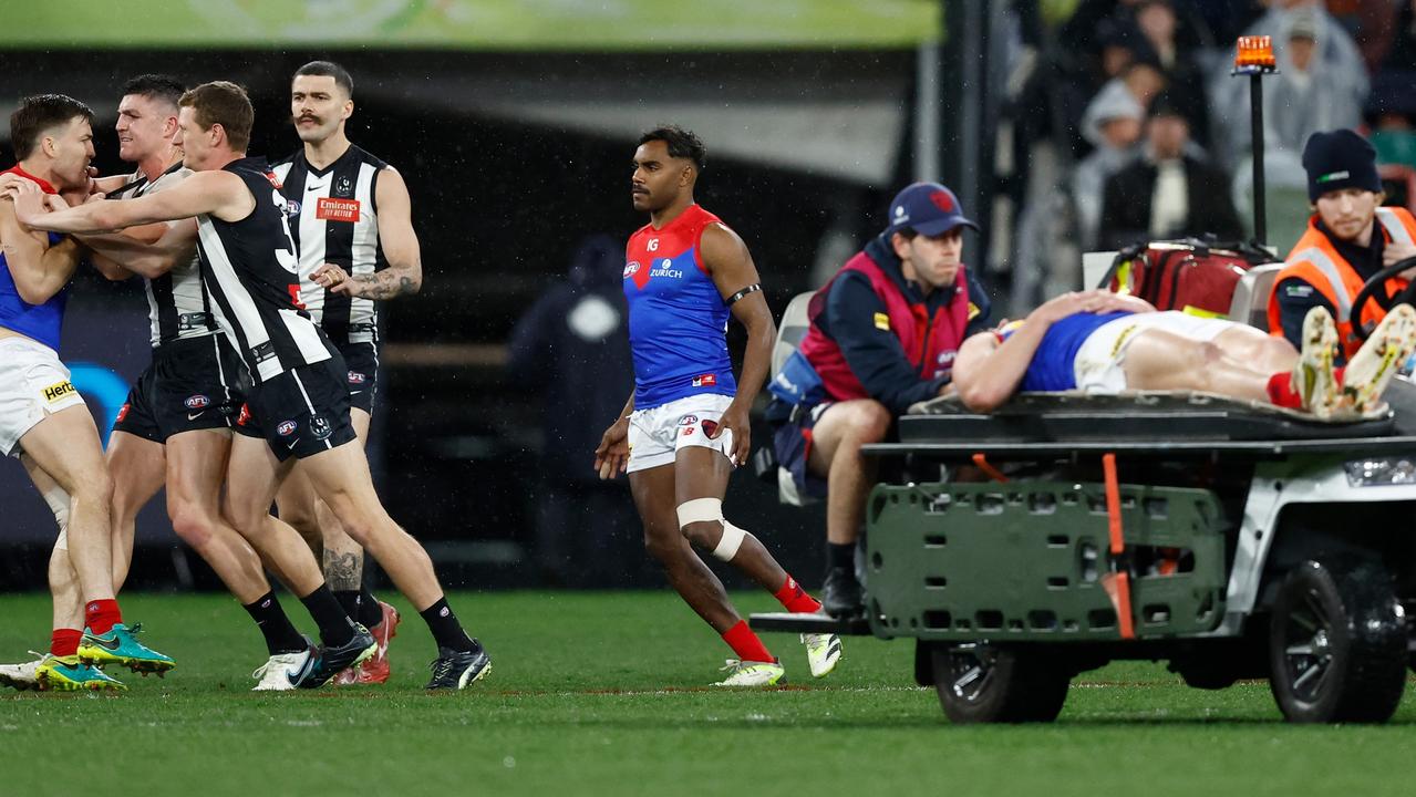 The fallout of Maynard’s hit on Brayshaw was hostile. Picture: Michael Willson/AFL Photos via Getty Images